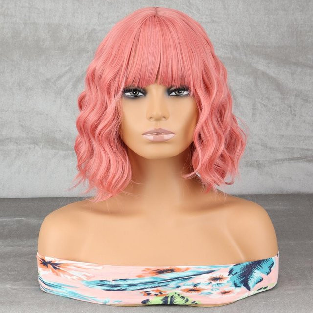 LISI HAIR Damen-Perücke, kurz, Kunstfaser, halb schwarz, halb weiß, mit Pony - Bild 1