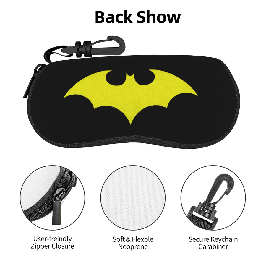 Bandai Brillenetui, Gelb, Schwarz, mit Fledermaus-Logo - Bild 2