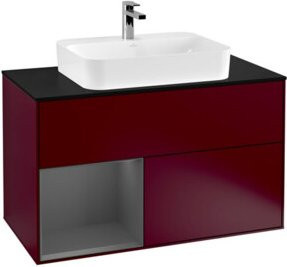 V&B Waschtischunterschrank Finion 100 in Anthrazit mit Regalfach links - Bild 1