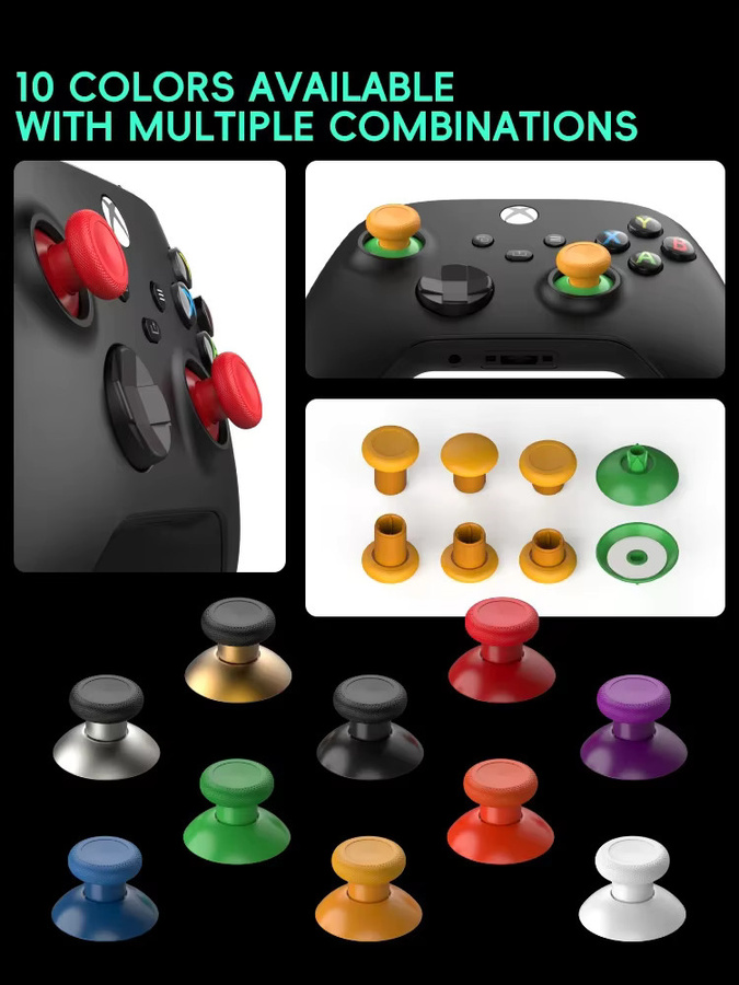 DATA FROG 8er-Pack magnetische Thumbsticks aus Metall für Xbox One Elite, Series X und Series S Controller, Hall-Effekt-Sensor Joystick-Kappen, Blau - Bild 2