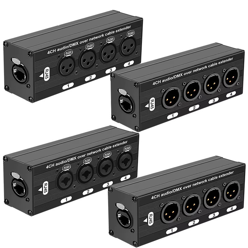 TITAK 4-Kanal 3-poliges Multi-Netzwerk-XLR-auf-RJ45-Ethercon-Kabel in Schwarz für Bühnen-Sound, Beleuchtung und Aufnahmestudios - Bild 5