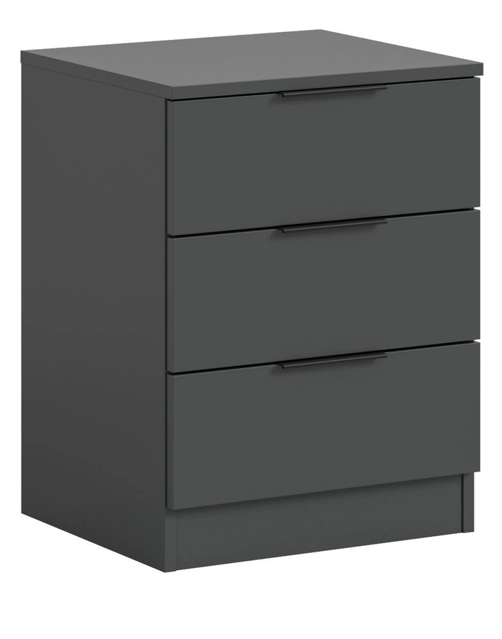 Nachttisch Swan von Inn.Furn in Grau, modern mit Schubladen, B/T/H: 60 x 40 x 45 cm - Bild 2