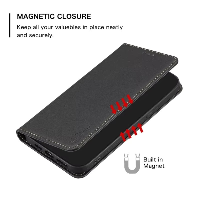 Magnetische Leder-Klapphülle für Samsung Galaxy S25 FE 5G SM-S731B mit Kartenfach - Bild 3