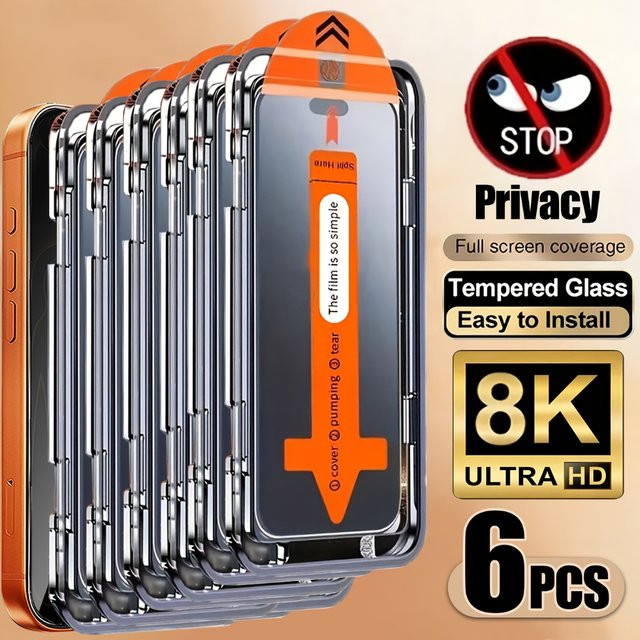 NNBILI Vollflächiger Sichtschutz-Displayschutz für iPhone 17 16 15 14 13 12 11 Pro Max und Mini Serie, Transparent - Bild 1