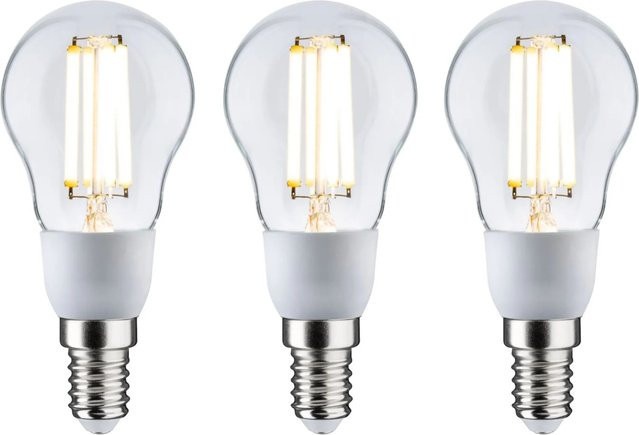 Paulmann LED Leuchtmittel E14 Tropfenform Warmweiß 2,5 W Glas Transparent Ø 45 mm x H 100 mm 3er Set - Bild 1