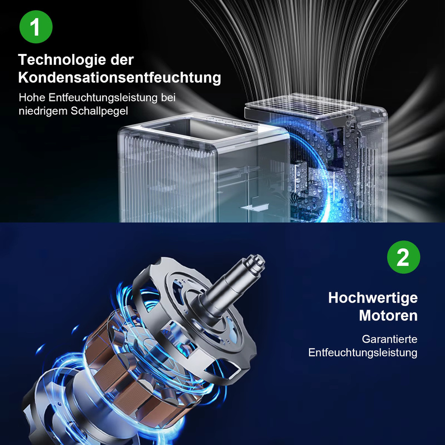 Loefme Luftentfeuchter Schwarz mit 3000 ml Kapazität, Schlafmodus und 24-Stunden-Timer - Bild 4