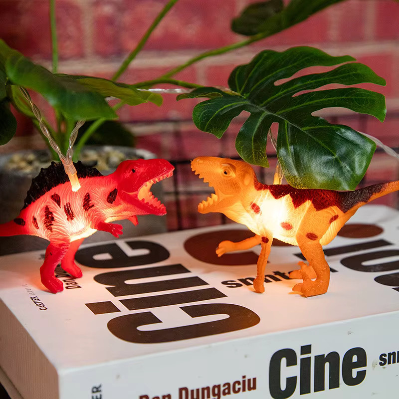Dinosaurier Lichterkette mit 10 bunten LEDs für Kinder und Partydekoration, Länge: 1,5 m - Bild 4