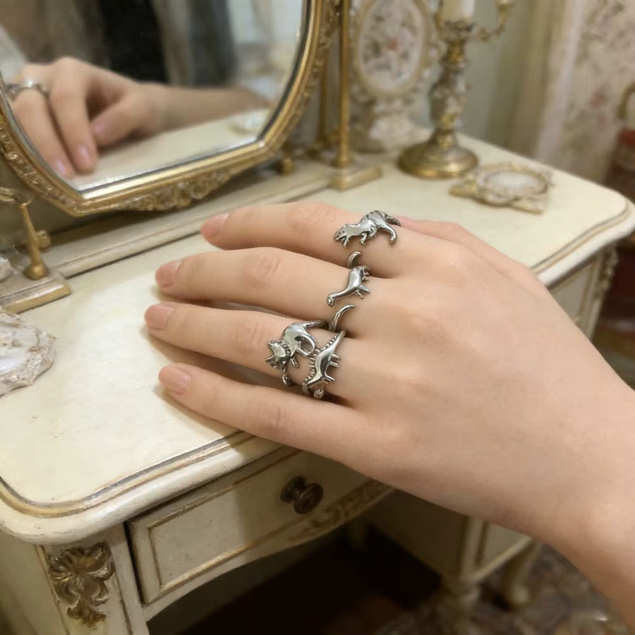 Ringset 925 Silber, Dinosaurier, Vintage - Bild 3