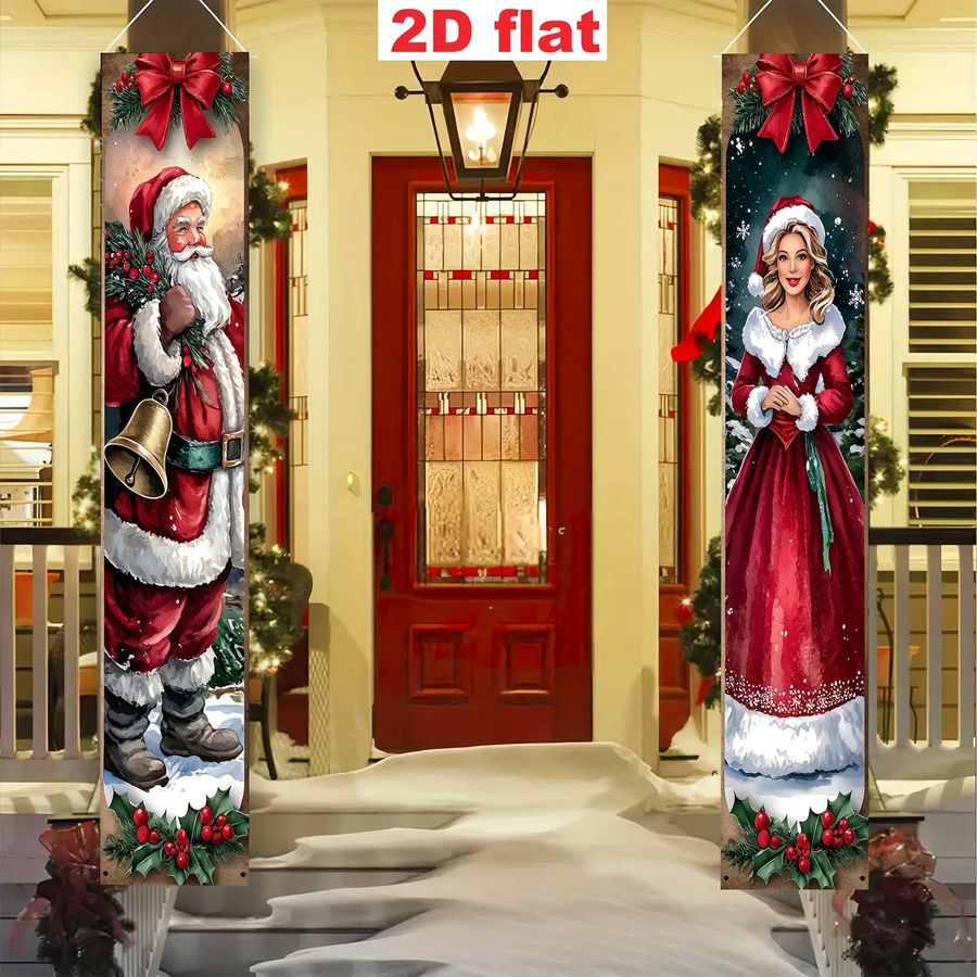 VIKAMA Weihnachten Willkommen Türbanner als Wandbehang für Indoor und Outdoor aus Polyester, Rechteckig, Breite: 180 cm, Höhe: 30 cm - Bild 5