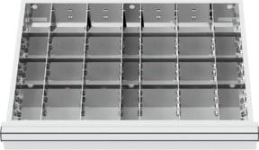 Stier Metalleinteilung Schubladeneinteilung BLH in Silber mit 24 Fächern, Innenmaß B: 60 cm, T: 45 cm, Fächergröße: 100 x 125 mm - Bild 1