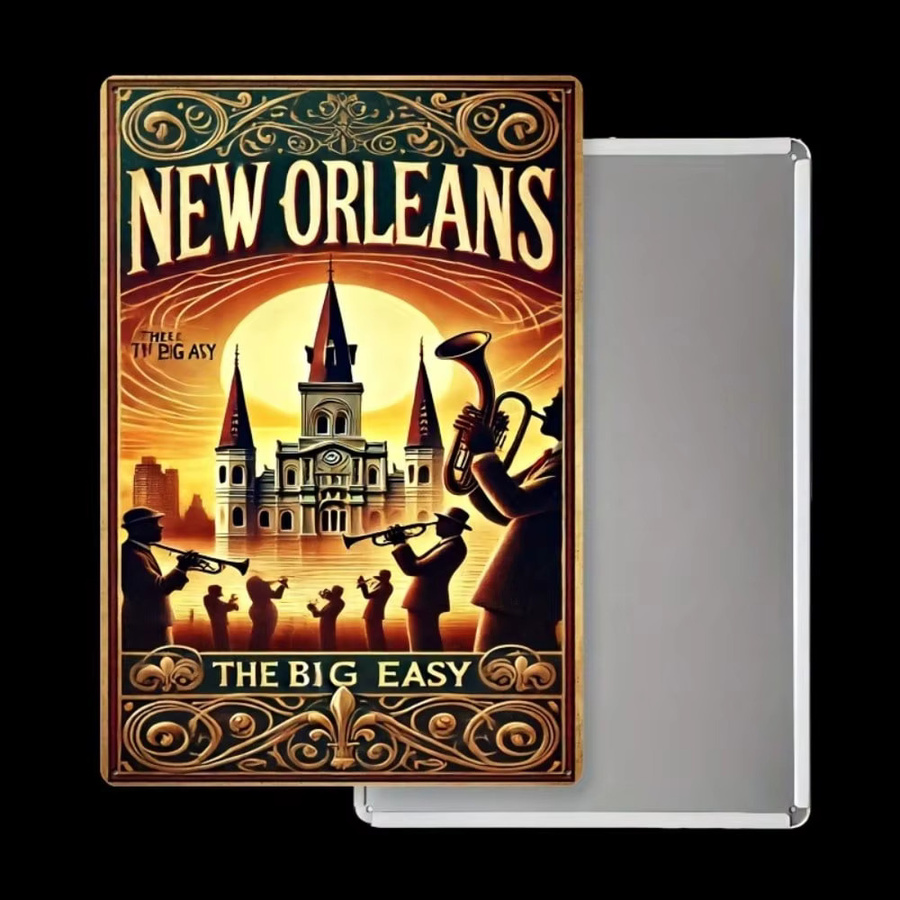Vevor Metall-Wandkunst New Orleans Vintage-Schild Retro-Dekoration Multicolor, Breite: 19,81 cm, Höhe: 27,43 cm - Bild 4