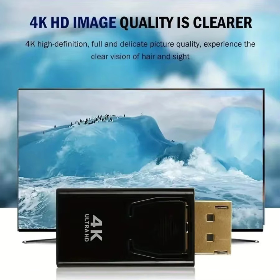 LccKaa DisplayPort zu HDMI Adapter Konverter in Schwarz für 4K UHD Video und Audio - Bild 2