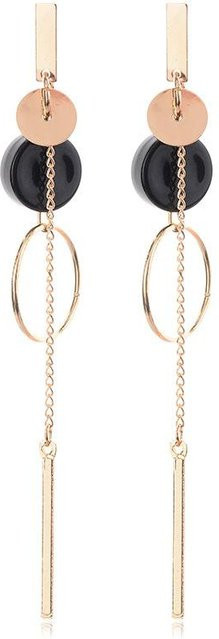 YIRAN Jewelry Hängeohrringe, Messing, Schwarz, Damen - Bild 1