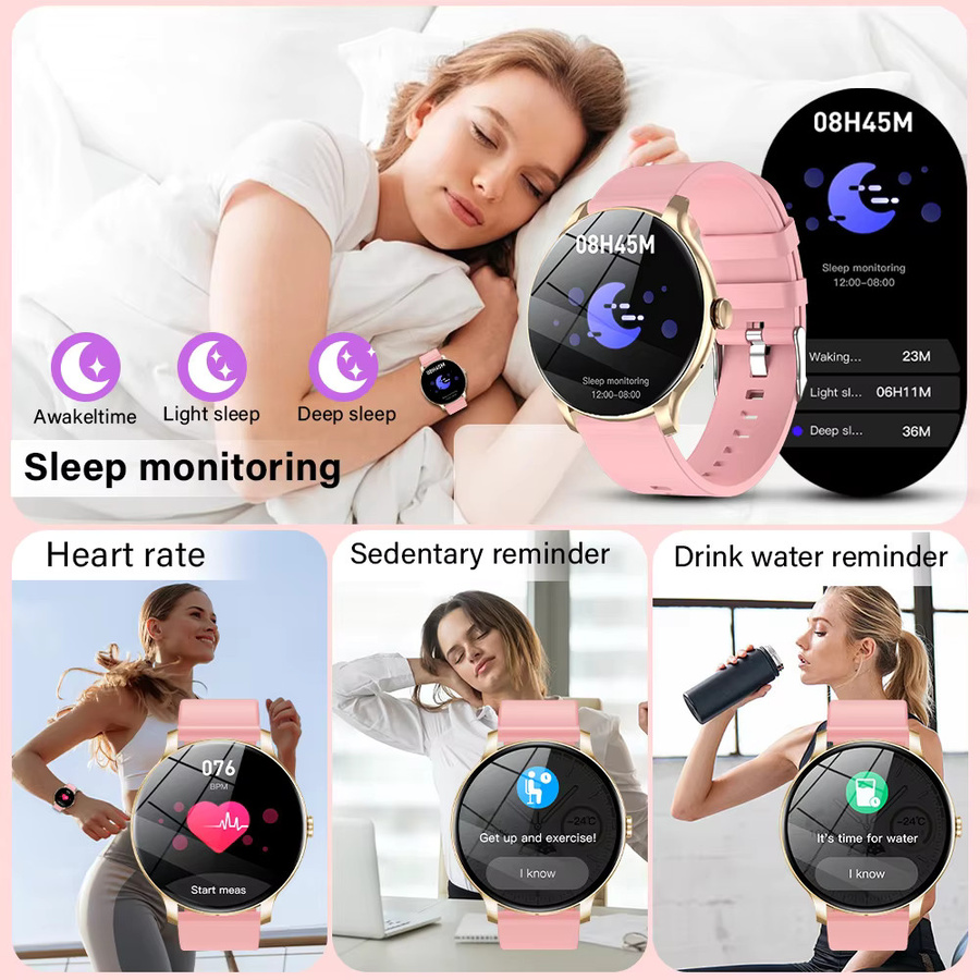 KESHUYOU Smartwatch, Silber, Silikon, Damen - Bild 5