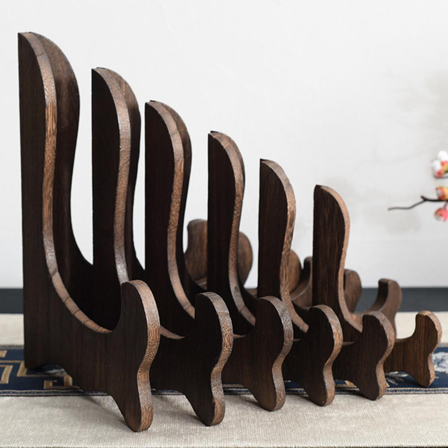 Yiran Furniture Holzregal in Braun mit gebogenem Design als Ausstellungsregal für Tee und Geschirr - Bild 3