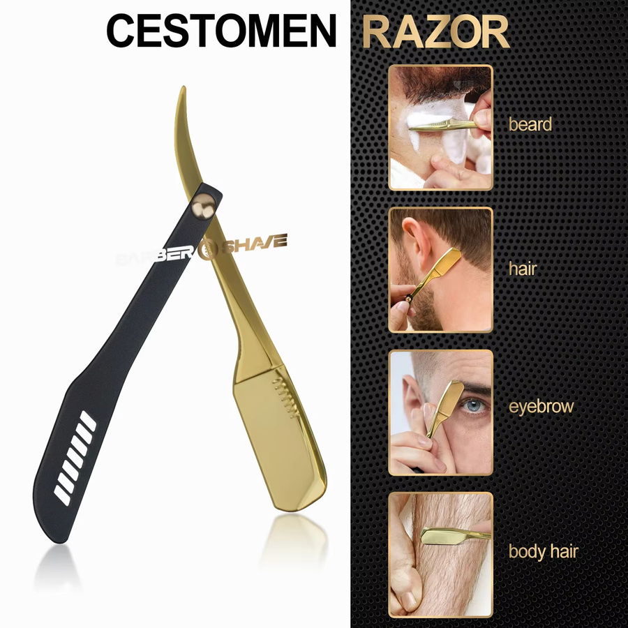 Professioneller manueller Rasierer, Edelstahl, faltbar, Unisex - Bild 3