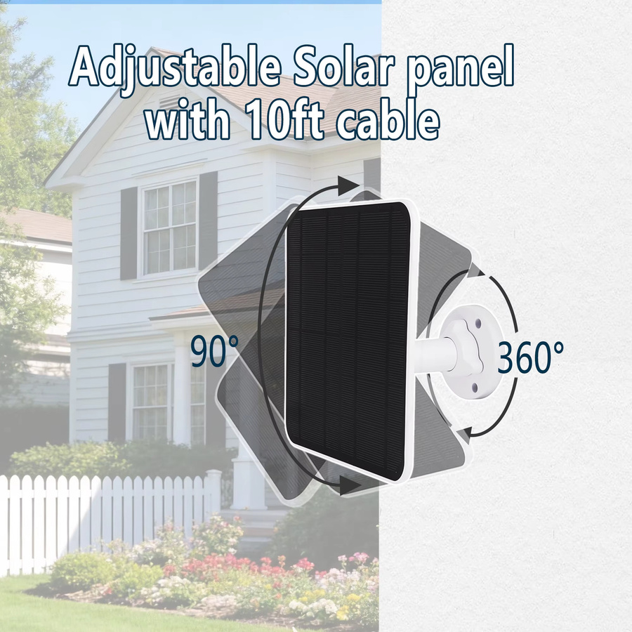 ELEGEEK 10 W Solarpanel für Outdoor-Kameras, wasserdichtes Solarzellen-Ladegerät kompatibel mit Eufycam, Ring und Arlo - Bild 2