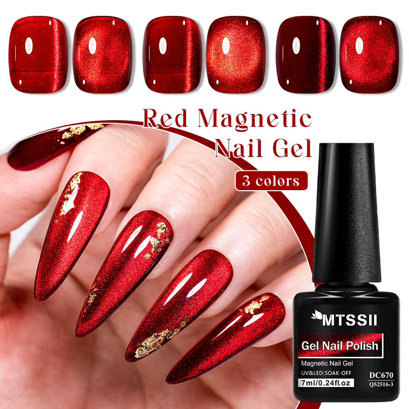 Red Cat Magnetischer Gel-Nagellack, 7 ml, Rot, Glänzend - Bild 2
