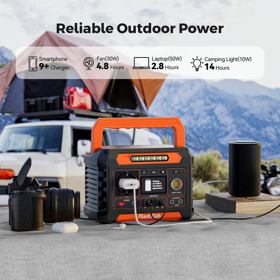 FlashFish P66-A Tragbare Powerstation 200W mit 39000mAh Kapazität, Solar-Generator mit AC-Anschluss und USB-C Schnellladung als Notstromversorgung - Bild 3