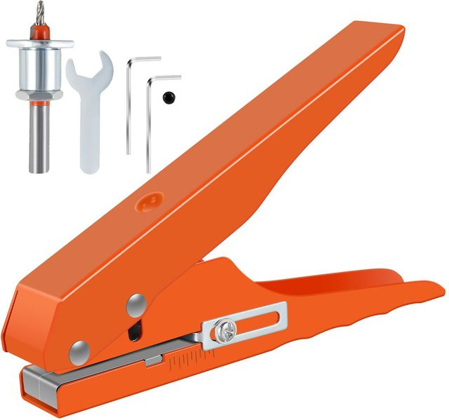 Robuster Einlochlocher 5/16 Zoll aus Zinklegierung in Orange - Bild 1