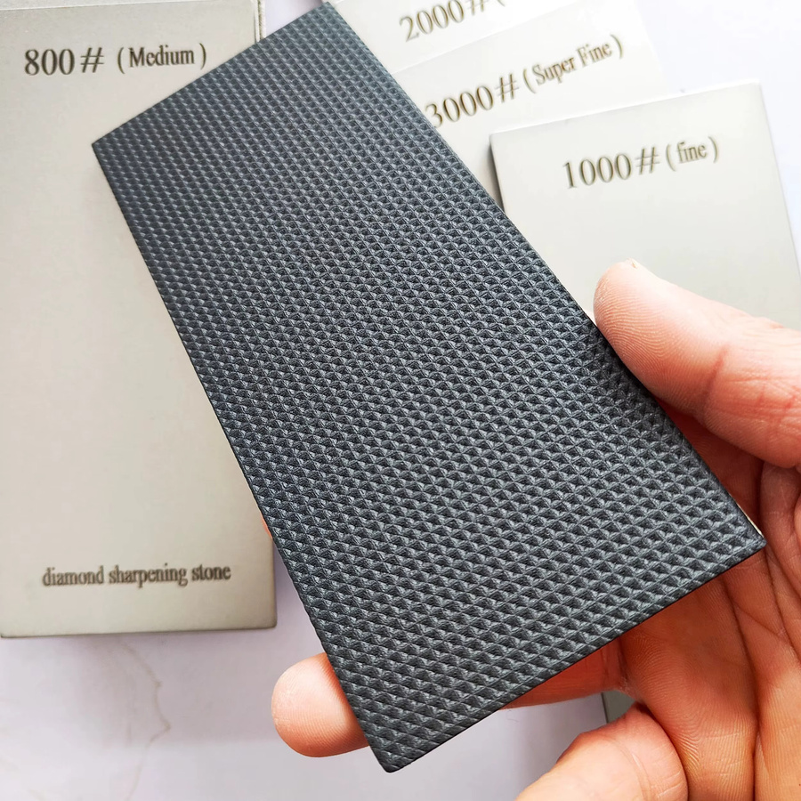 Sy tools Diamant-Schleifstein zum Schärfen von Küchenmessern in Grau mit rutschfestem Schwamm-Pad - Bild 3