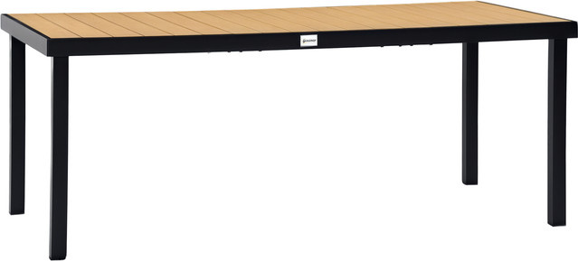 Outsunny Gartentisch für 8 Personen aus Aluminium und Kunststoff in Natur und Schwarz, B/T/H: 190 x 90 x 74 cm - Bild 1