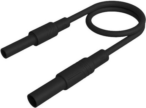 Hirschmann Test & Measurement MAL S GG-B 25/2,5sw Sicherheits-Messleitung mit 4mm Sicherheits-Stecker und 4mm Sicherheits-Buchse, Farbe: Schwarz, Länge: 25 cm - Bild 1