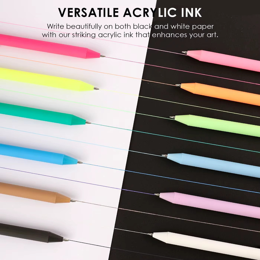Kolorowys Acryl-Gelstifte Set mit 12 Farben und 0,6 mm feiner Spitze für Malbücher und Bastelarbeiten - Bild 6