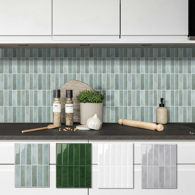 Selbstklebende Backsplash-Fliesen von WalDecoo für Küche und Badezimmer, glänzend, 5/10 Blatt - Bild 1