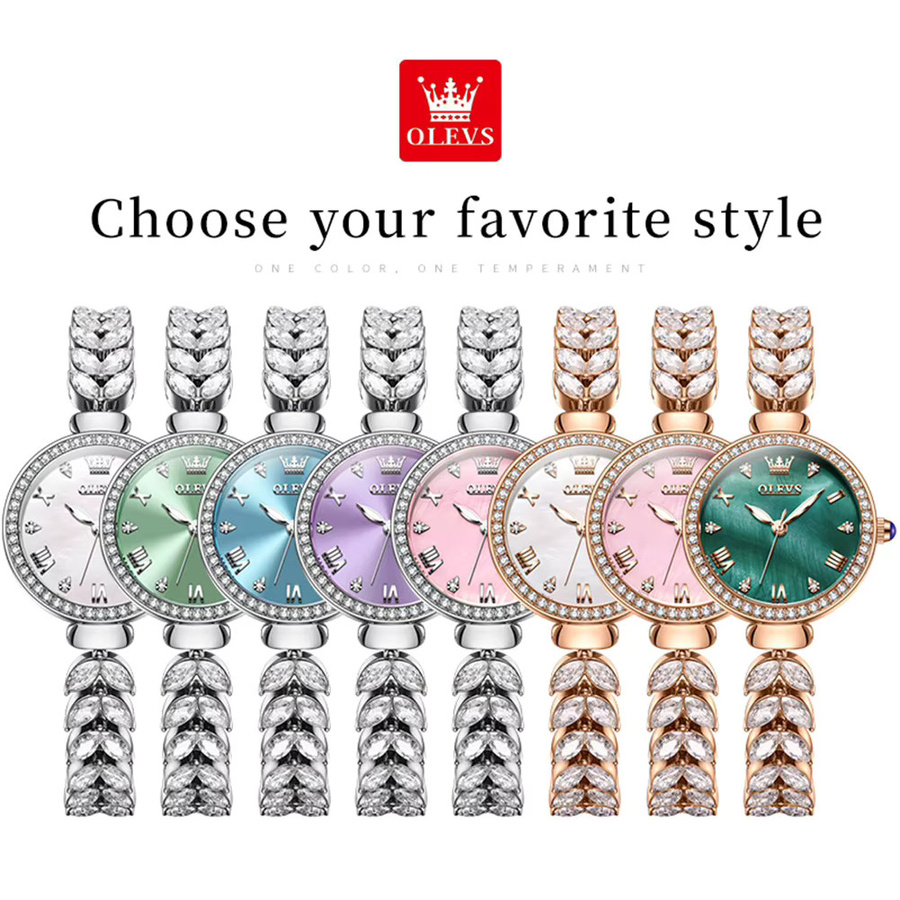 OLEVS Armbanduhr, Diamantbesetzt, Quarz, Edelstahl, Silber, Damen - Bild 3