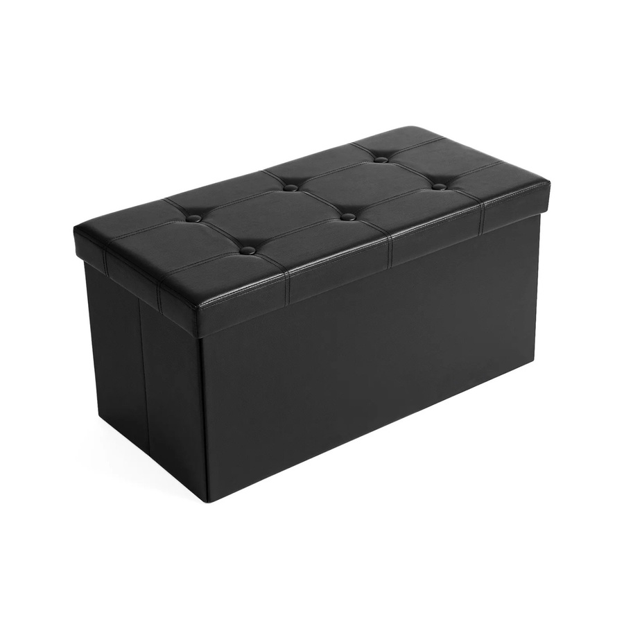 Songmics Sitztruhe mit Stauraum in Schwarz, B/T/H: 76 x 38 x 38 cm - Bild 2