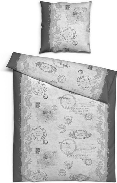 Beau Rêve Bettwäsche aus Baumwolle Renforce in Grau mit Bettbezug und Kissenbezug, Oeko-Tex Standard 100, B/H: 155 x 220 cm und 80 x 80 cm - Bild 1