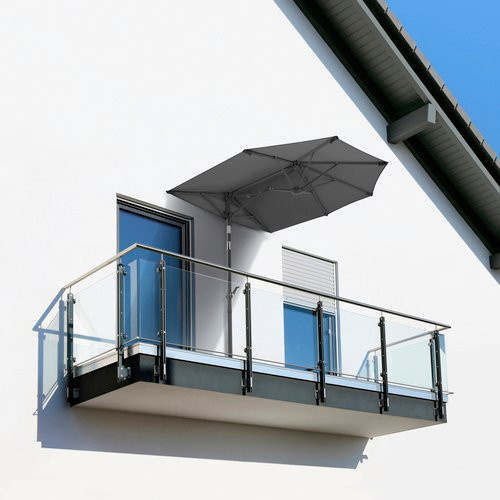 Schneider Schirme Balkonschirm Salerno Mezza in Anthrazit mit UPF 50+ Sonnenschutz, Breite: 150 cm, Tiefe: 150 cm, Höhe: 228 cm - Bild 2