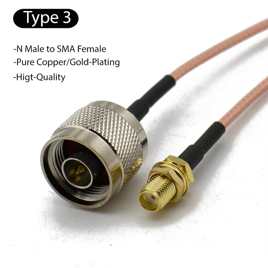MEYNOOE RG316 L16 N auf SMA RPSMA Koaxial-Verlängerungskabel Jumper Pigtail N-Typ zu SMA Stecker Gerade - Bild 3