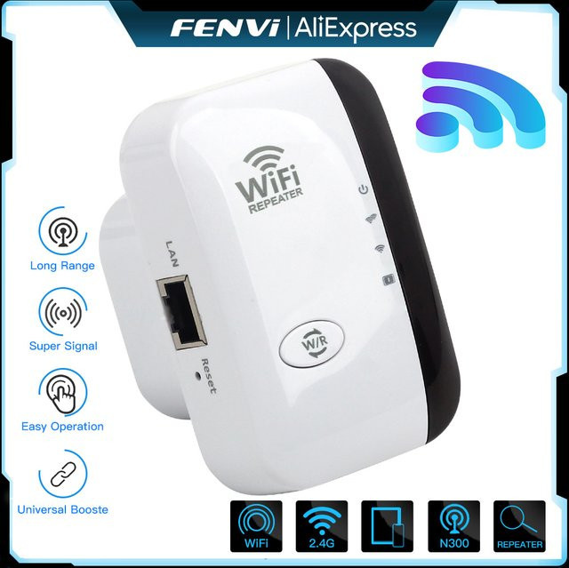 FENVI Wireless WiFi Repeater 300 Mbit/s 2,4 GHz Single-Band WLAN Verstärker in Weiß - Bild 1