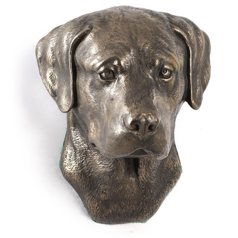 Art-Dog Labrador Retriever Hundestatue als hängende Büste in Braun aus Kunstharz und Metall - Bild 7
