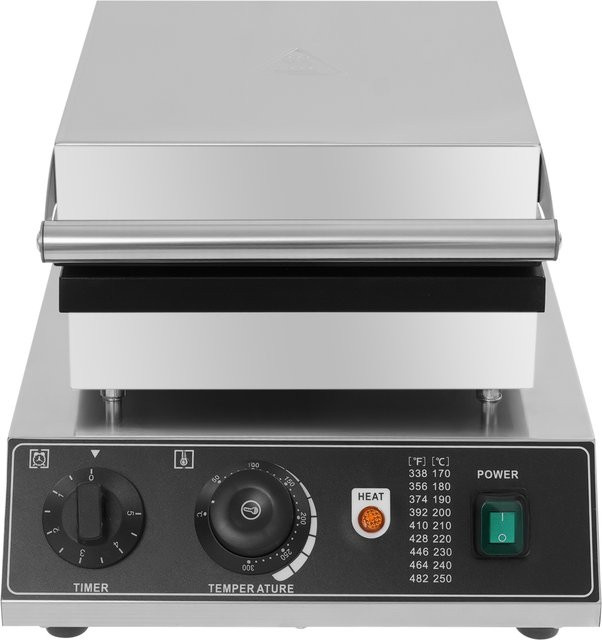 Sweetmile Kommerzielles Waffeleisen mit 2000 W und Antihaftbeschichtung für belgische Brüsseler Waffeln, Silber - Bild 1