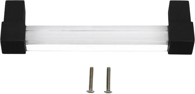 TOMTOP JMS Acryl-Schubladengriffe Kristall-Design Einloch-Knauf Schwarz 128 mm - Bild 1