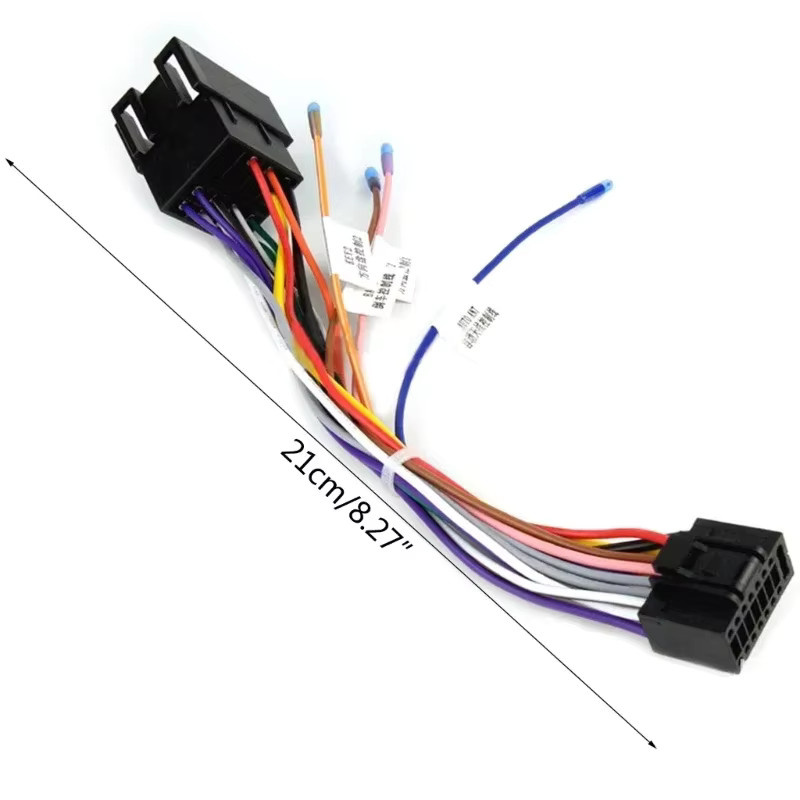 QXNY 16-poliger ISO-Autoradio-Kabelbaum Stereo-Adapter Stecker für Sony, Icreative und Teyes, Mehrfarbig - Bild 2