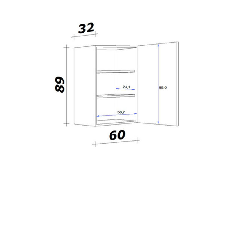 Flex-Well Hängeschrank Lucca Weiß Matt B/H/T: 60 x 89 x 32 cm - Bild 2