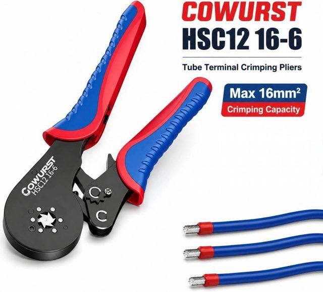Cowurst HSC12 16-6 Crimpzange für Rohr- und Aderendhülsen 16mm² in Multicolour - Bild 1