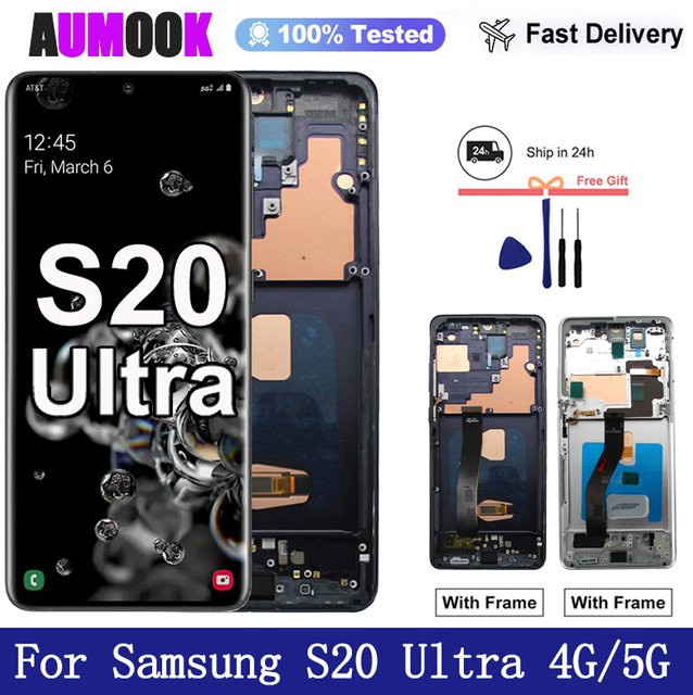 Samsung Galaxy S20 Ultra 5G AMOLED LCD Display mit Touch Screen Ersatz in Schwarz - Bild 1
