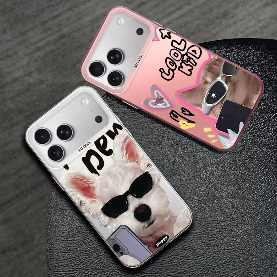 Transparente Handyhülle mit süßem Hunde- und Katzen-Design für Apple iPhone 16 15 14 13 12 11 Pro Max Plus XR XS und Air - Bild 3
