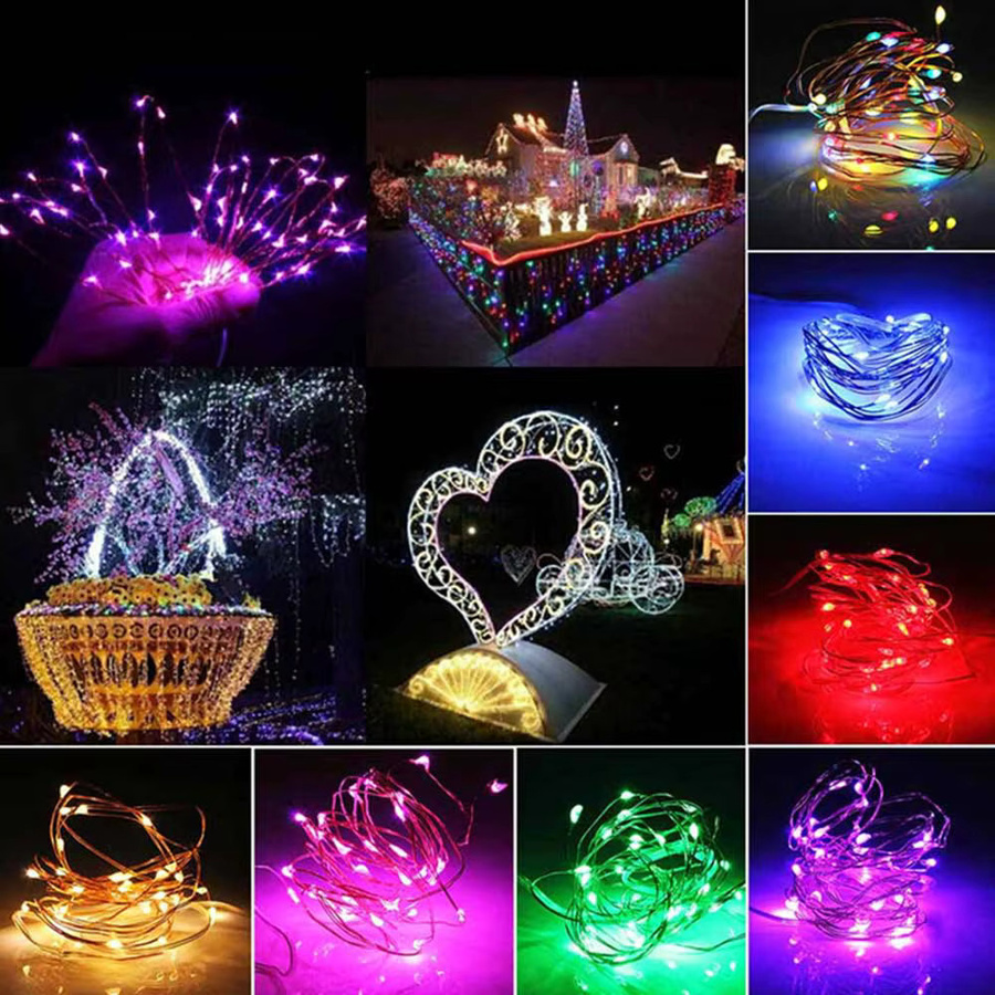 Acosh neon USB LED Lichterkette aus Kupferdraht in Silber für Weihnachten, Hochzeit und Party, wasserdicht - Bild 5