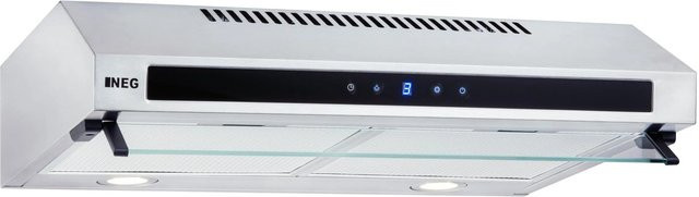NEG Edelstahl Unterbau Dunstabzugshaube NEG15-DCST+ mit Doppelmotor, Glasfront und Sensor-Touch, Silber - Bild 1