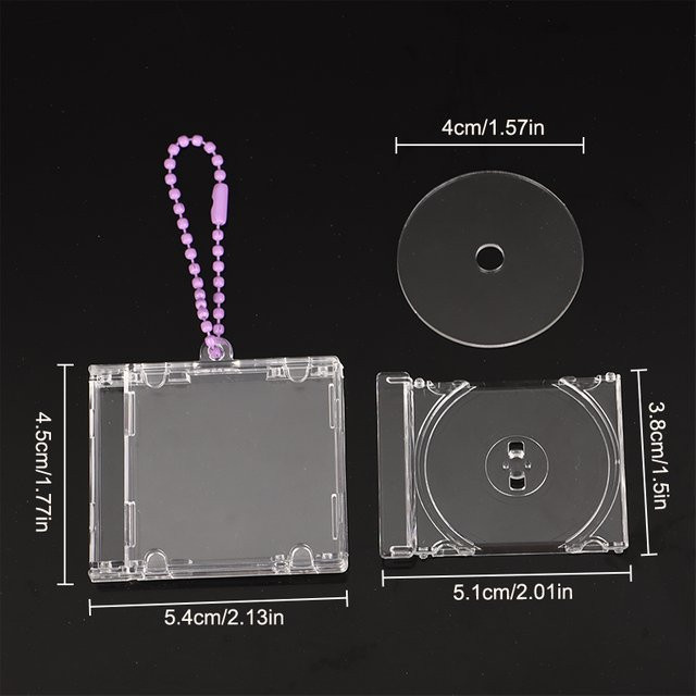 Schlüsselanhänger Mini-CD-Hülle, CD-Player-Motiv - Bild 1