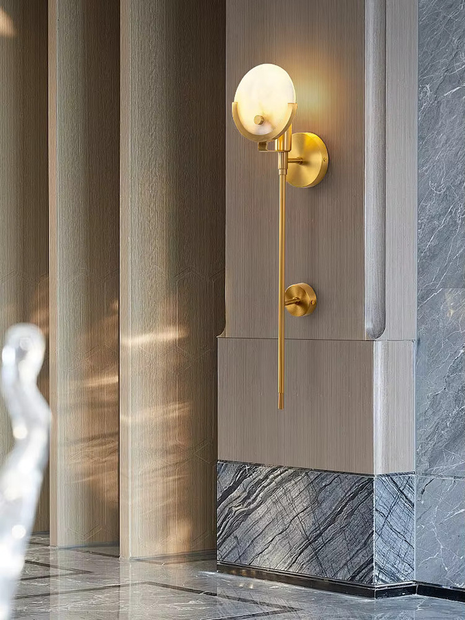 ZAOXI Moderne LED-Wandleuchte aus Marmor und Metall in Gold und Kupfer für Wohnzimmer und Schlafzimmer - Bild 3