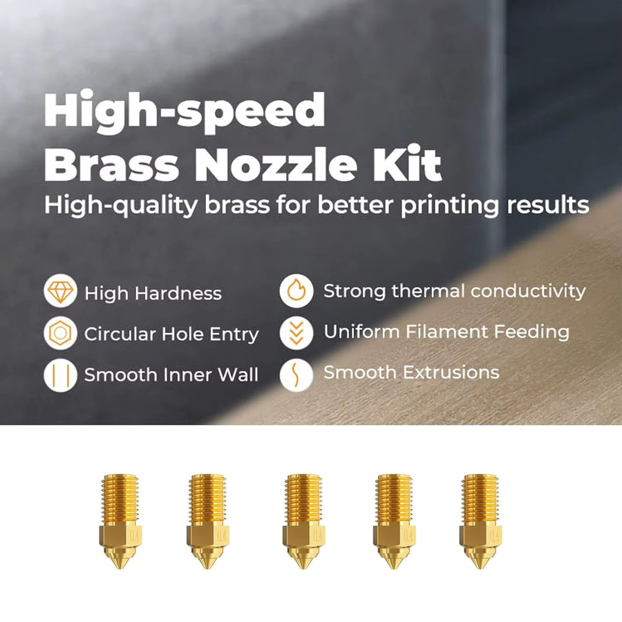 Creality Ender 3 V3 SE Düsensatz mit goldfarbenen hochtemperaturbeständigen Extruderdüsen und Silikonabdeckung für Ender 5 S1 und Ender 7 - Bild 5