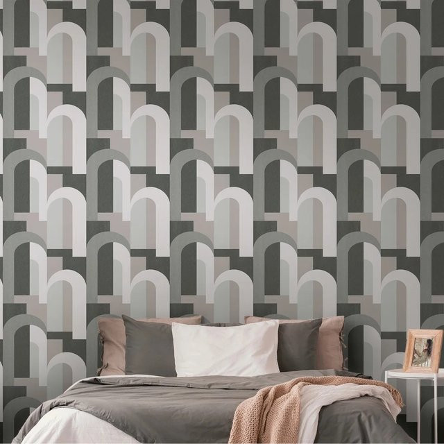 Bricoflor Vliestapete Architects Paper Ap Arcade 391704 in Grau mit geometrischem Design - Bild 1