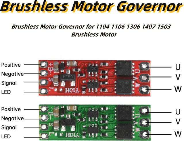 Ziqqucu Bürstenloser Elektromotor mit Drehzahlregler für Miniatur-Modellflugzeuge, Farbe: Rot, DC5V-16V 8A 2S-3S, passend für 1104 1106 1306 1407 1503 Motoren - Bild 1